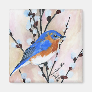 blauwe vogel magneet