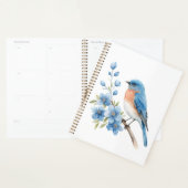Blauwe vogel met blauwe bloemen planner (Display)