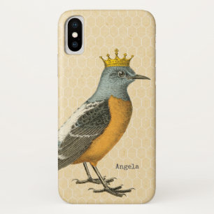  blauwe vogel met goudkroon Case-Mate iPhone case