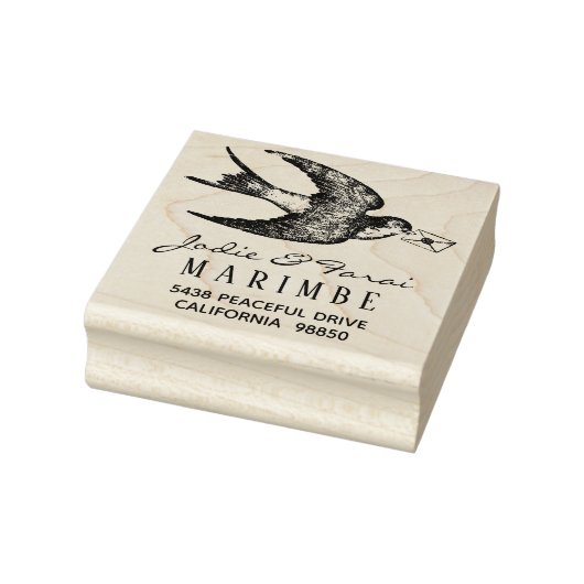  Blauwe Vogel met Letter Adres Stempel (Stempel)