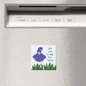 Blauwe Vogel met Lieve Spreuk Magneet (Insitu (Vaatwasser))