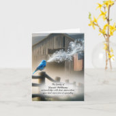 Blauwe Vogel Met Vlag Betuiging Dank U Kaart (Gele Bloem)