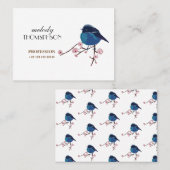 Blauwe vogel Mighty, standaardmatte Visitekaartje (Voorkant / Achterkant)