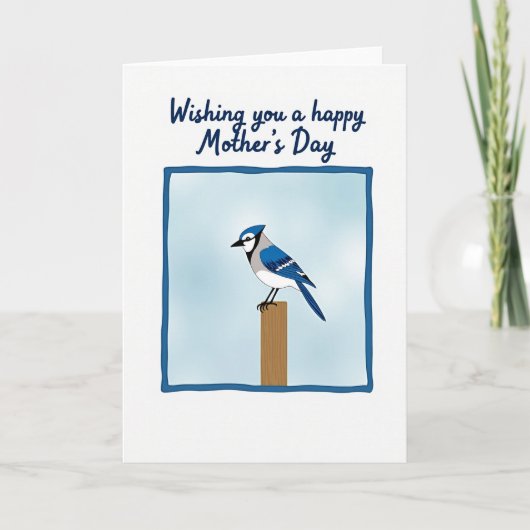 Blauwe Vogel Moederdagkaart Kaart (Voorkant)