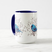 Blauwe vogel mok (Voorkant links)