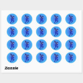Blauwe Vogel Monogram Eerste Letter B Elegant Ronde Sticker (Vel)