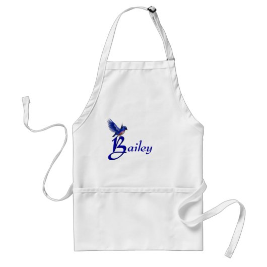 Blauwe Vogel Monogram Eerste Letter B Gepersonalis Standaard Schort (Voorkant)