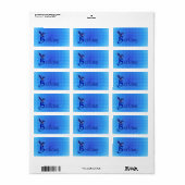 Blauwe Vogel Monogram Eerste Letter B Persoonlijk Etiket (Full Sheet)