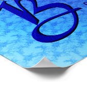 Blauwe Vogel Monogram Eerste Letter B Persoonlijk Poster (Hoek)