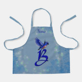 Blauwe Vogel Monogram Eerste Letter B Persoonlijk Schort (Voorkant)