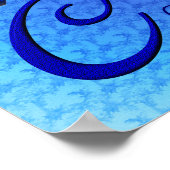 Blauwe Vogel Monogram Eerste Letter C Gepersonalis Poster (Hoek)