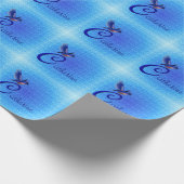 Blauwe Vogel Monogram Eerste Letter C Persoonlijk Cadeaupapier (Hoek)