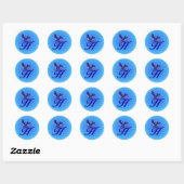 Blauwe Vogel Monogram Eerste Letter H Elegant Ronde Sticker (Vel)