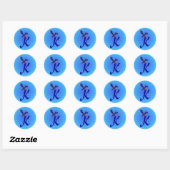 Blauwe Vogel Monogram Eerste Letter K Elegant Ronde Sticker (Vel)