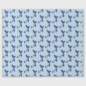 Blauwe Vogel Monogram Initiaal A    Cadeaupapier (Vlak)