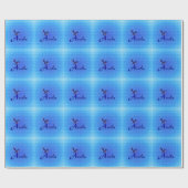 Blauwe Vogel Monogram Initiaal A Persoonlijk Cadeaupapier (Vlak)
