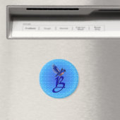 Blauwe Vogel Monogram Initiaal B Magneet (Insitu (Vaatwasser))