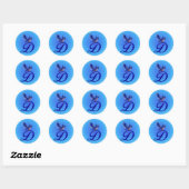 Blauwe Vogel Monogram Initiaal D Elegant Ronde Sticker (Vel)