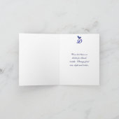 Blauwe Vogel Monogram Initiaal D Persoonlijk Bedankkaart (Binnen)