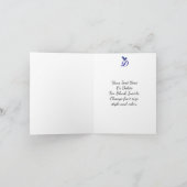 Blauwe Vogel Monogram Initiaal D Persoonlijk Notitiekaartje (Binnen)