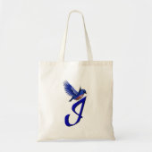 Blauwe Vogel Monogram Initiaal I Elegant Tote Bag (Voorkant)