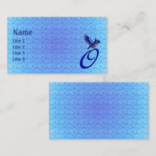 Blauwe Vogel Monogram Initiaal O Elegant Visitekaartje