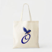 Blauwe Vogel Monogram Initiaal O Tote Bag (Voorkant)