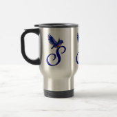 Blauwe Vogel Monogram Initiaal S Elegant Reisbeker (Links)