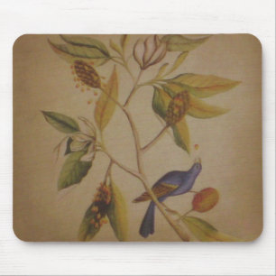 Blauwe vogel - Mousepad Muismat