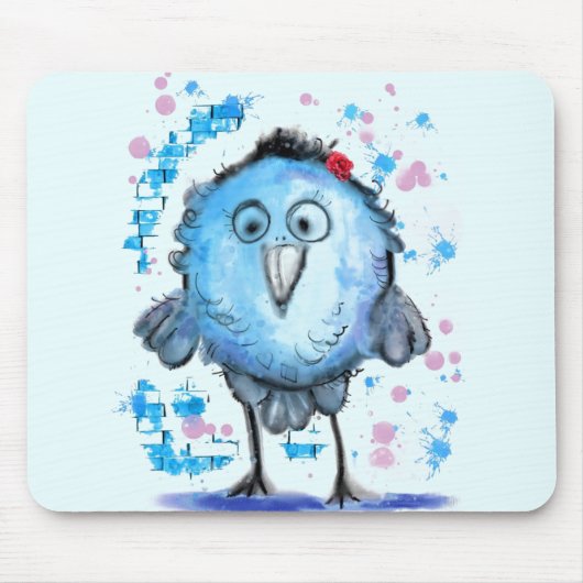 Blauwe Vogel Muismat Fun (Voorkant)