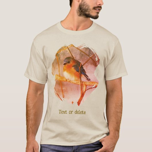 Blauwe Vogel Natuur Kunst Persoonlijk T-shirt (Voorkant)