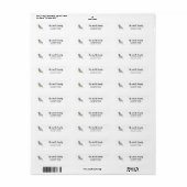 Blauwe Vogel Natuur Schilderen Retouradres Etiket (Full Sheet)