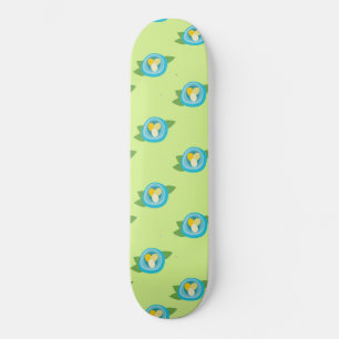 Blauwe Vogel Nesten Kleurrijke Eieren Groene Blade Persoonlijk Skateboard