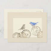 Blauwe vogel ontbreekt u Frans  Briefkaart (Voorkant / Achterkant)