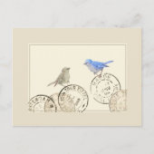 Blauwe vogel ontbreekt u Frans  Briefkaart (Voorkant)