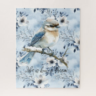 Blauwe Vogel op een Boomtak Legpuzzel