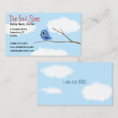 Blauwe vogel op een boomtak met Cloudy Sky Visitekaartje (Voorkant / Achterkant)