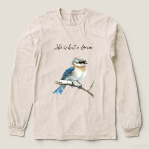 Blauwe Vogel op een Boomtak Tri-Blend Shirt