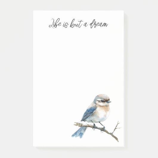 Blauwe vogel op een tak post-it® notes (Voorkant)