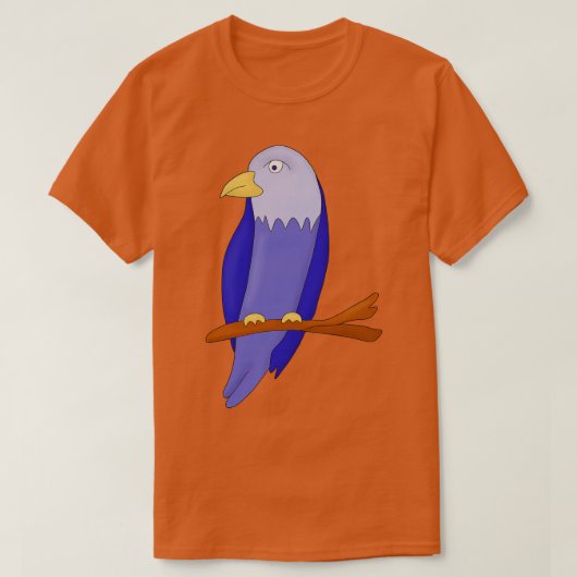Blauwe vogel op een tak t-shirt (Design voorkant)