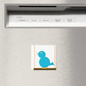 Blauwe vogel op een zitmagneet magneet (Insitu (Vaatwasser))