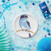 Blauwe vogel papieren bordje (Feest)
