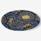 Blauwe vogel papieren bordje (Gekanteld)