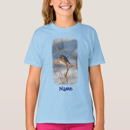 Blauwe Vogel Persoonlijke T-shirt (Voorkant)