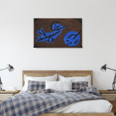 Blauwe vogel pompoen - Paul Klee 1939 Canvas Afdruk (Insitu (Slaapkamer))