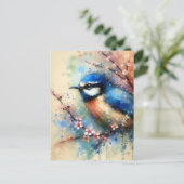 Blauwe vogel, Postcrossing Briefkaart (Staand voorkant)