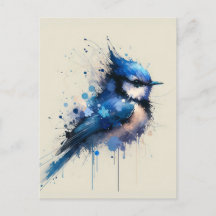 Blauwe vogel, Postcrossing Briefkaart