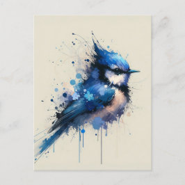 Blauwe vogel, Postcrossing Briefkaart