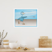 Blauwe vogel poster (Keuken)