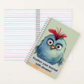 Blauwe vogel Rode veren op hoofd Notitieboek (Binnen)